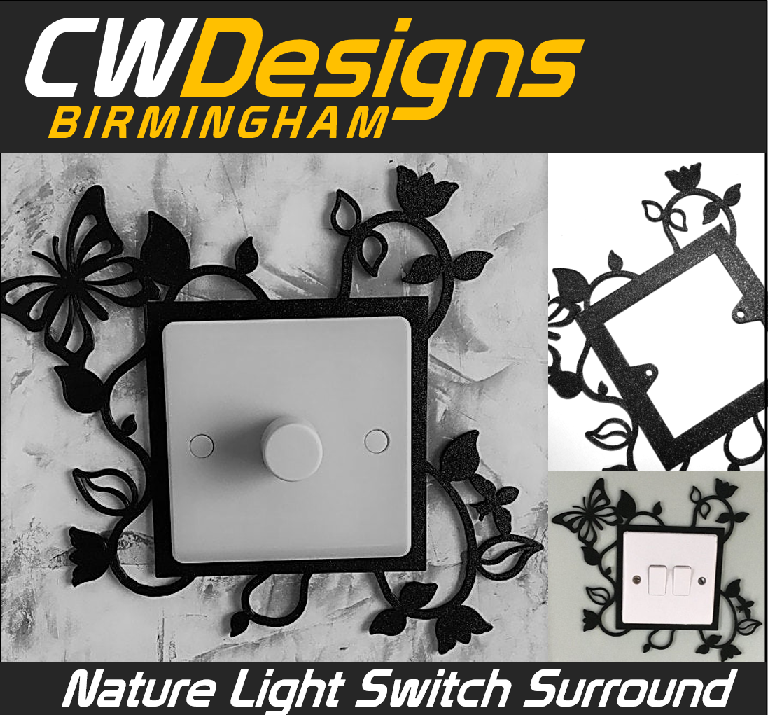 Nature Butterfly 3D Printed Light Switch Surround