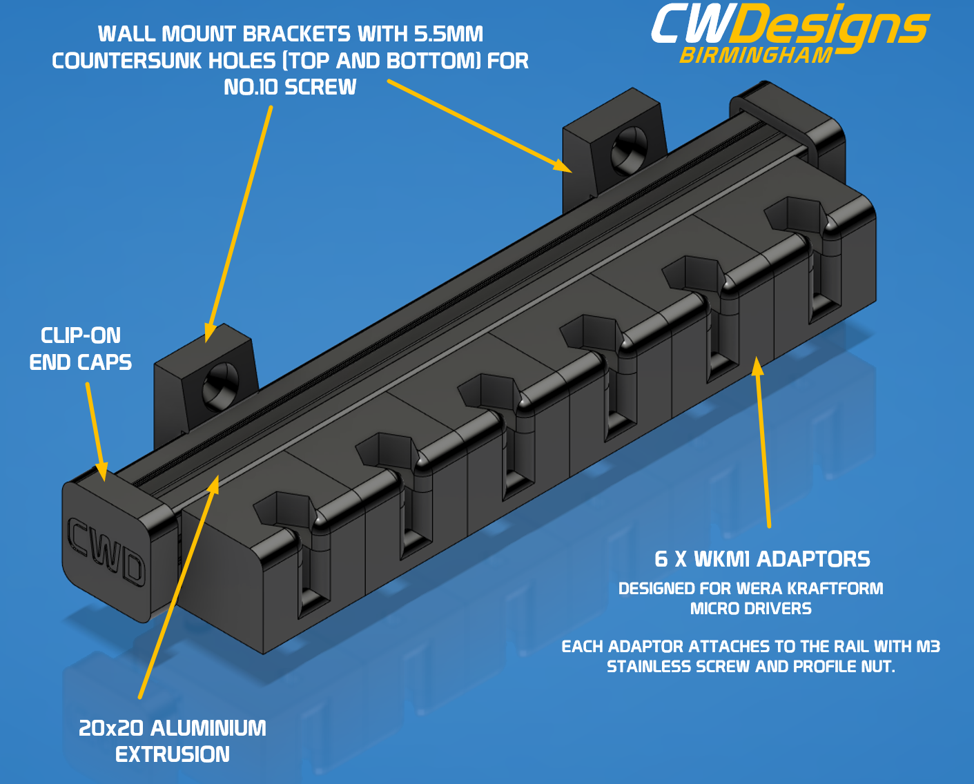 Driver Holder for WERA Tools Wall Mount