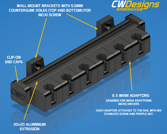 Driver Holder for WERA Tools Wall Mount